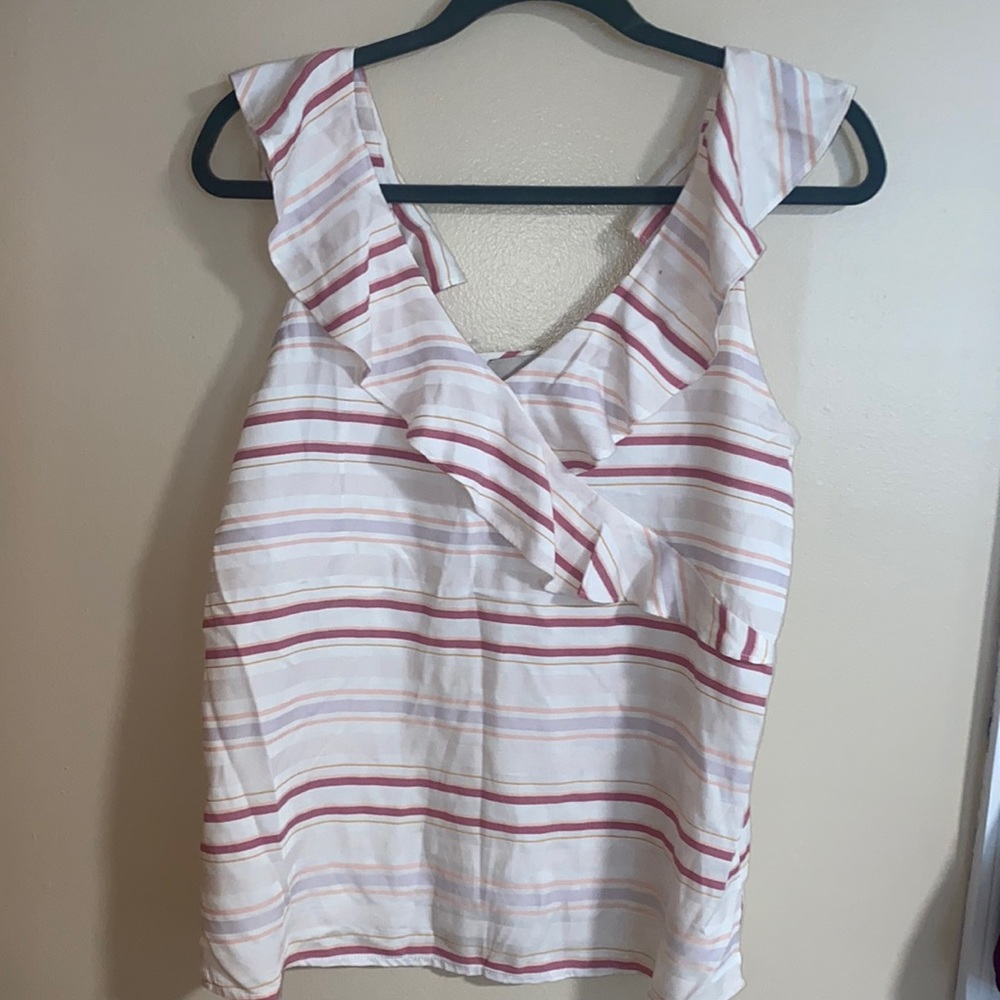 LOFT STRIPPED TANK TOP BLOUSE